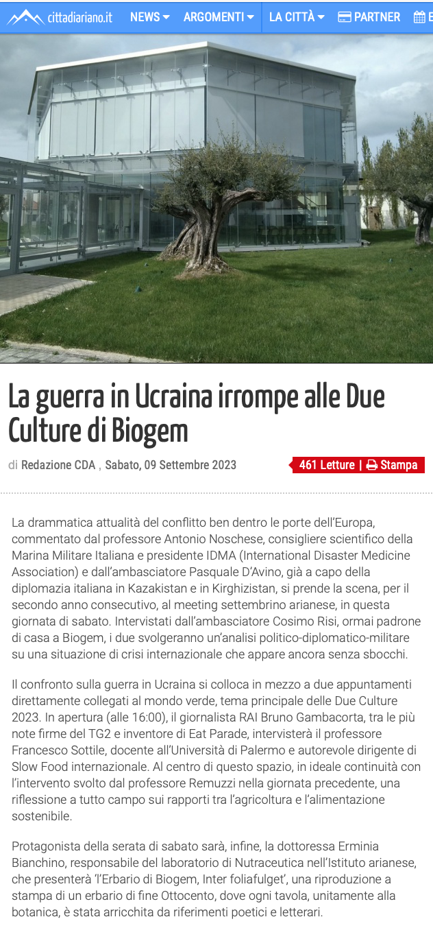 La guerra in Ucraina irrompe alle Due Culture di Biogem